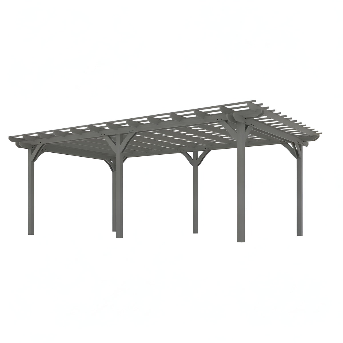 12' X 20' Wooden Pergola Grape Trellis, Outdoor Gazebo for Garden, Patio, Backyard, Deck, Gray