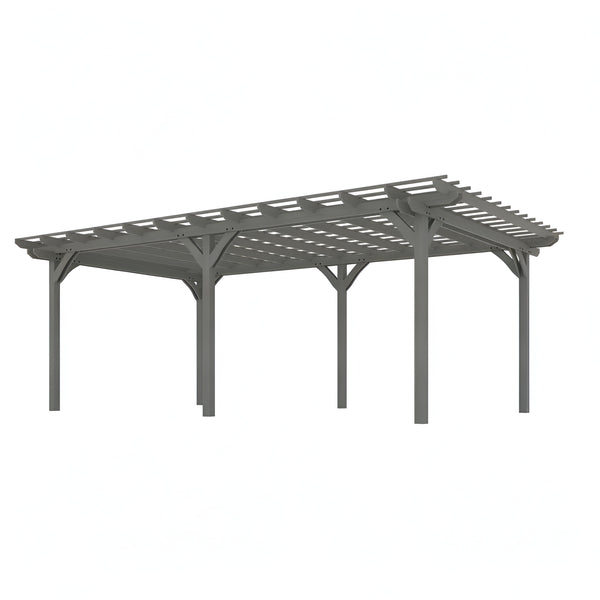 12' X 20' Wooden Pergola Grape Trellis, Outdoor Gazebo for Garden, Patio, Backyard, Deck, Gray