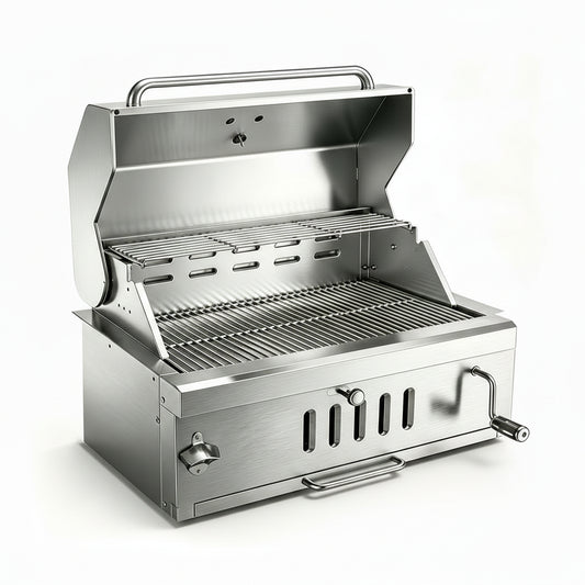 Built-In Charcoal Grill Designed for Outdoor Kitchens, 445 Sq In Cooking Surface, Adjustable Charcoal Pan