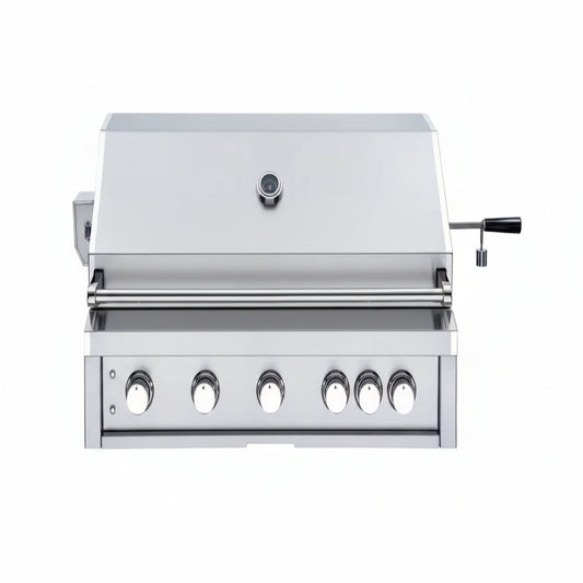 40 In. 5-Burner Built-In Natural Gas Grill in Stainless Steel with 1 Infrared Burner