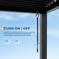 Outdoor Pergola Built for Year Round Use, Adjustable Louvers, Aluminum Frame, Integrated Drainage