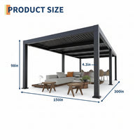Outdoor Pergola Built for Year Round Use, Adjustable Louvers, Aluminum Frame, Integrated Drainage