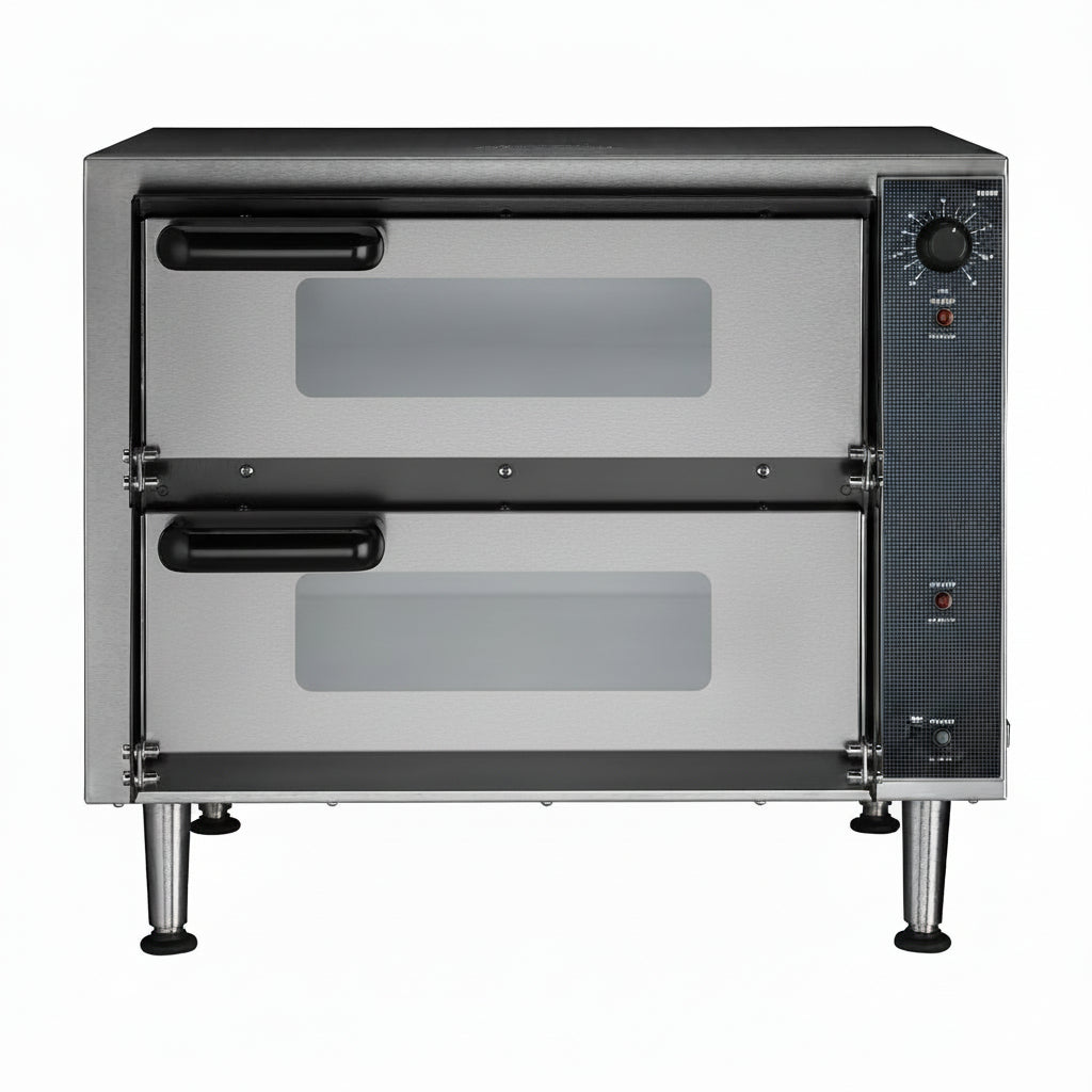 Electric Pizza Oven Built for Commercial Use, Double Ceramic Deck, 280-600°F Control, 14 Inch Capacity