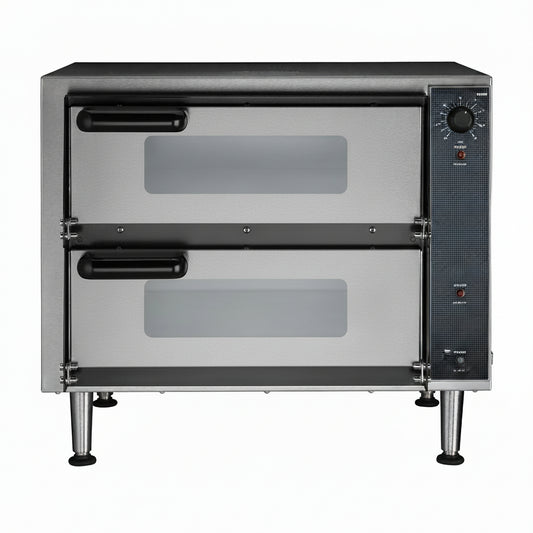 Electric Pizza Oven Built for Commercial Use, Double Ceramic Deck, 280-600°F Control, 14 Inch Capacity