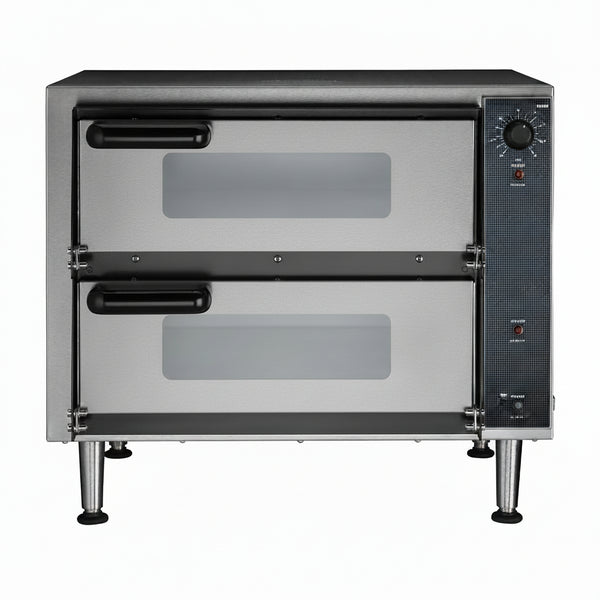 Electric Pizza Oven Built for Commercial Use, Double Ceramic Deck, 280-600°F Control, 14 Inch Capacity