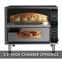 Electric Pizza Oven Built for Commercial Use, Double Ceramic Deck, 280-600°F Control, 14 Inch Capacity