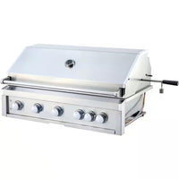 40 In. 5-Burner Built-In Natural Gas Grill in Stainless Steel with 1 Infrared Burner