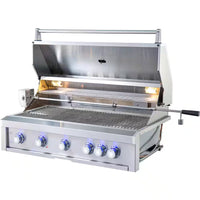 40 In. 5-Burner Built-In Natural Gas Grill in Stainless Steel with 1 Infrared Burner