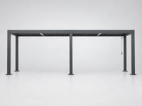 All-Aluminum Louvered Pergola 12 Ft X 24 Ft, Outdoor Pergola with Adjustable Louvered Roof, Reinforced Aluminum Frame, Integrated Drainage System, Hardtop Gazebo for Patio, Deck, Gray — Studio Shot