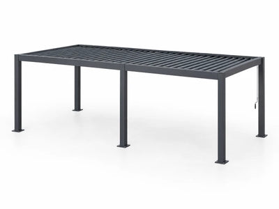 Outdoor Pergola Built for Year Round Use, Adjustable Louvers, Aluminum Frame, Integrated Drainage