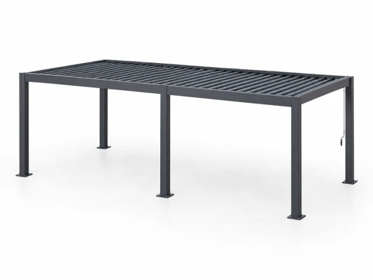 Outdoor Pergola Built for Year-Round Use, Adjustable Louvers, Aluminum Frame, Integrated Drainage — Studio Shot