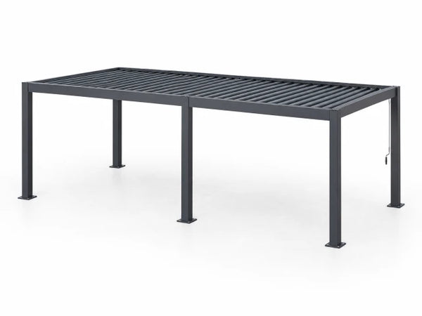 Outdoor Pergola Built for Year-Round Use, Adjustable Louvers, Aluminum Frame, Integrated Drainage — Studio Shot